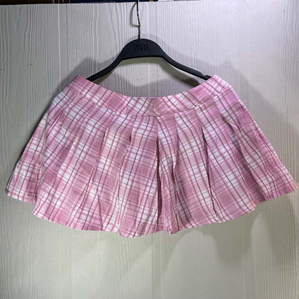 Dolls Kill and White Plaid Pleated Mini Skirt